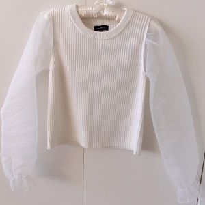 Majorelle chiffon sleeve sweater